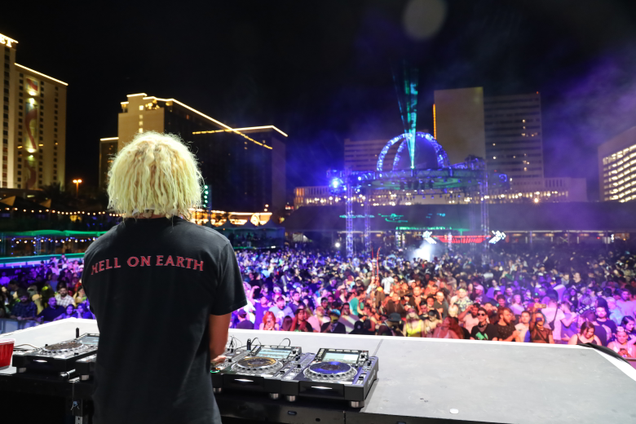 Sage Armstrong at the Alienstock party in Las Vegas.